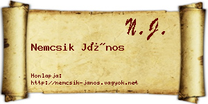 Nemcsik János névjegykártya